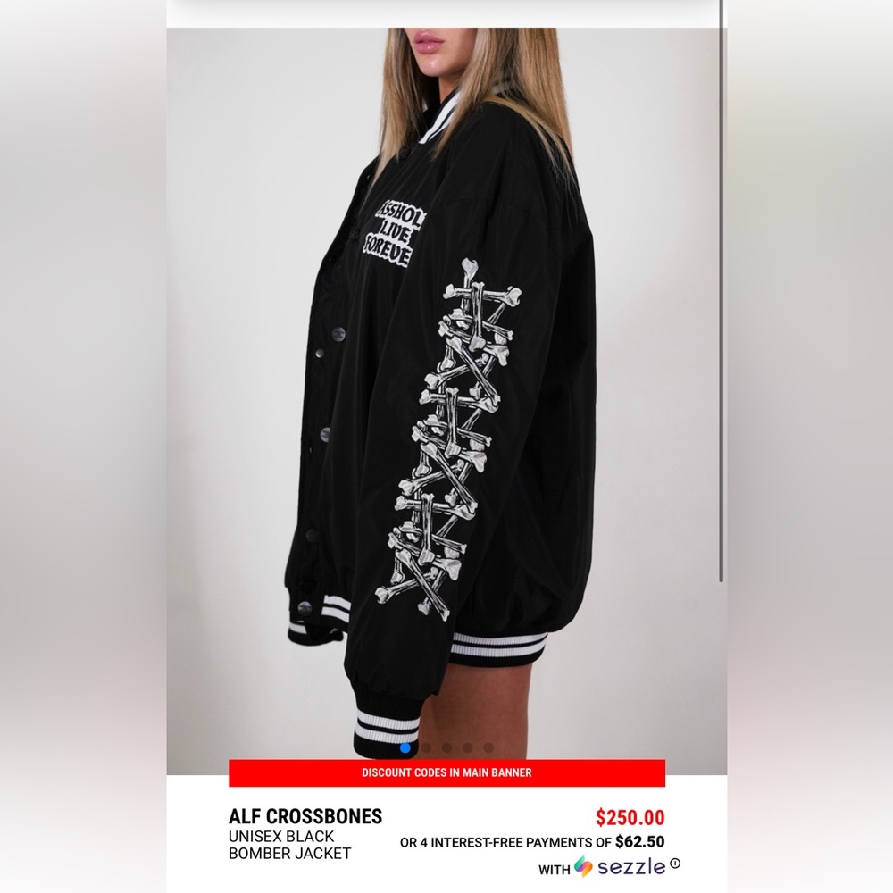 Assholes Live Forever crossbones jacket